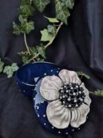 Blooming Sweetness - Ceramic Sugar container - Deep blue and pearly grey color - Image 3