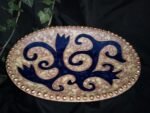 Ceramic Decorative Plate - Gold and blue color