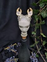 Zodiac Ceramic Wine Corks - CANCER - White, grey and gold color