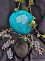 Apple Inspired Ceramic Wine Cork - Turquoise crackle color