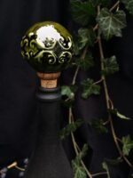 Round Elegance Wine Cork - Mossy green color - Image 2