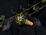 Round Elegance Wine Cork - Mossy green color - Image 3