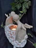 Angel Candle Holder - White and crackle color - Image 2