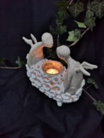 Angel Candle Holder - White and crackle color