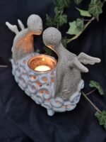 Angel Candle Holder - White and crackle color - Image 4