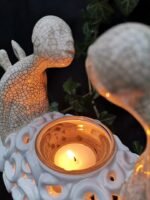 Angel Candle Holder - White and crackle color - Image 5
