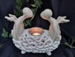 Angel Candle Holder - White and crackle color - Image 6