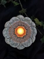 Blossoming Glow: Flower Bud-Shaped Candle Holder - Pearl white color - Image 4