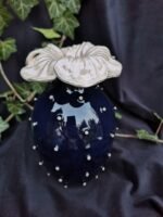 Floral Bloom Vase - Deep blue and grey purple color - Image 3