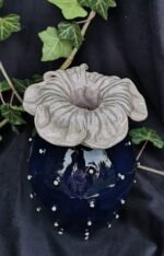 Floral Bloom Vase - Deep blue and grey purple color - Image 2
