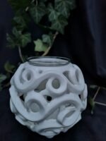 Serenity Glow: The Elegant Round Candle Holder - White color - Image 2