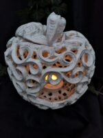 Apple-Shaped Candle Holder - White crackle color - Image 5