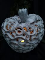 Apple-Shaped Candle Holder - Blueish grey