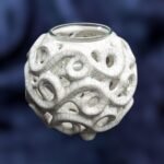 Serenity Glow: The Elegant Round Candle Holder - White crackle color - Image 6
