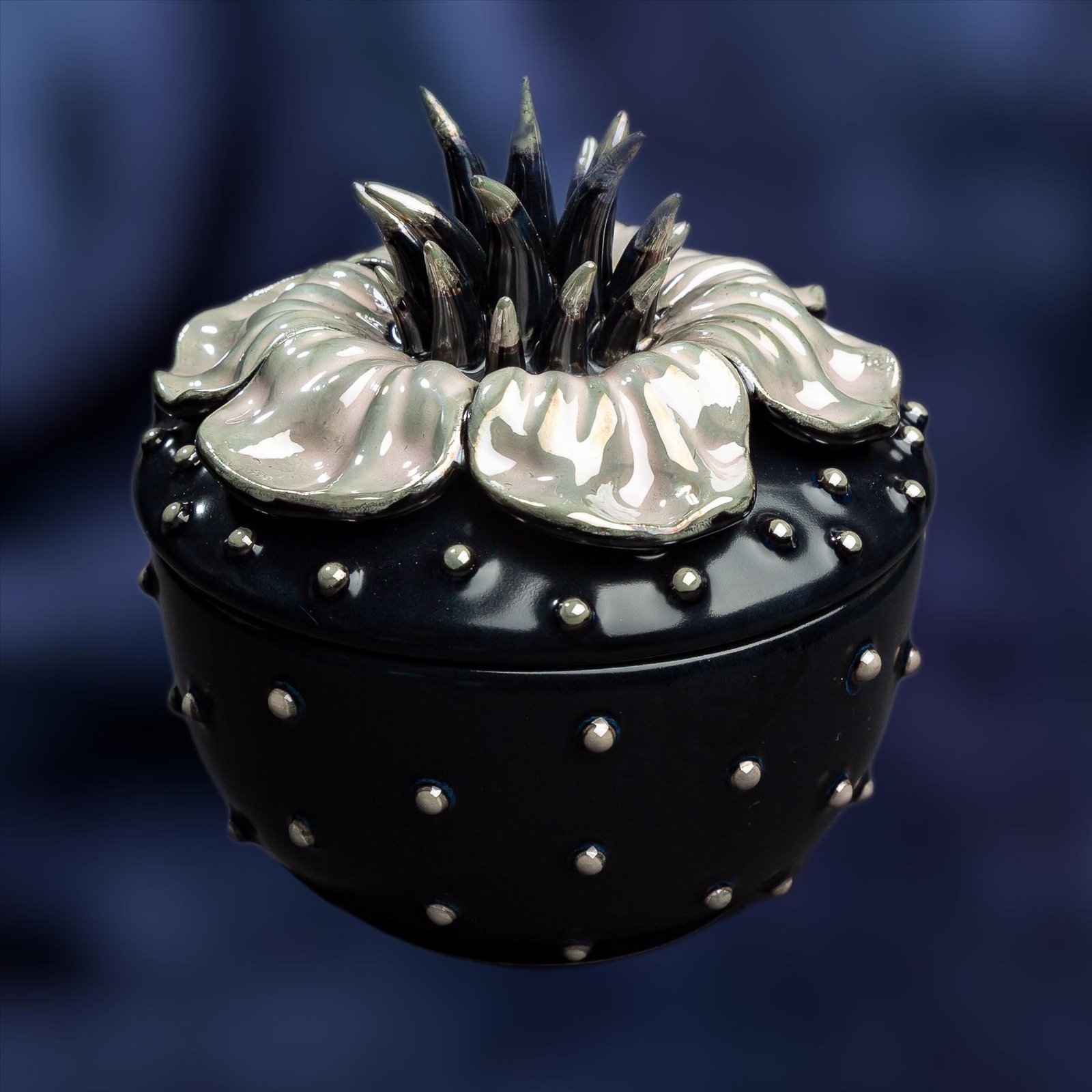 store_01GH3PA19DT5S64CY5FZFC6QWZ2Fassets2F1712761146018-MEI_000120copy.jpg Spiked Bloom Jewelry Box - Black and grey color - Image 1