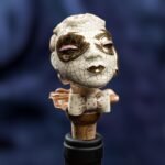 Golden Masquerade Inspired Ceramic Wine Cork - Unveiling Faces in Corks