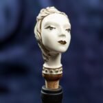 Zodiac Ceramic Wine Corks - VIRGO - Grey, white and gold color