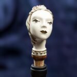 Zodiac Ceramic Wine Corks - VIRGO - Grey, white and gold color - Image 2