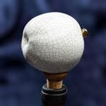 Apple Inspired Ceramic Wine Cork - White crackle color
