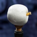 Apple Inspired Ceramic Wine Cork - White crackle color - Image 3