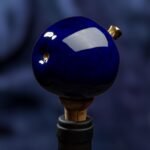 Apple Inspired Ceramic Wine Cork - Deep blue color