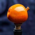Apple Inspired Ceramic Wine Cork - Orange color