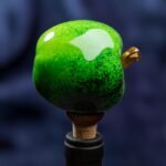 Apple Inspired Ceramic Wine Cork - Green color - Image 4