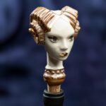 Zodiac Ceramic Wine Corks - ARIES - White, brown and gold color