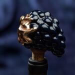 The Vineyard Charm: Wine Cork Shaped like a Grape - Dark blue color - Image 4