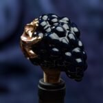 The Vineyard Charm: Wine Cork Shaped like a Grape - Dark blue color - Image 6