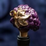 The Vineyard Charm: Wine Cork Shaped like a Grape - Purple color