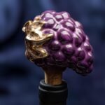 The Vineyard Charm: Wine Cork Shaped like a Grape - Purple color - Image 4
