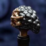 The Vineyard Charm: Wine Cork Shaped like a Grape - Matte dark grey color - Image 4