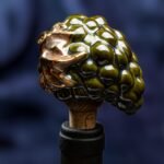 The Vineyard Charm: Wine Cork Shaped like a Grape - Mossy green color - Image 5