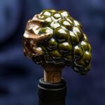 The Vineyard Charm: Wine Cork Shaped like a Grape - Mossy green color - Image 6