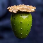 Floral Bloom Vase - Light green crackle and gold color - Image 4